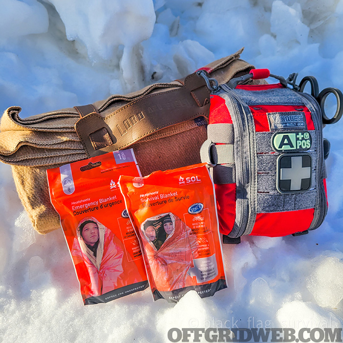 Photo from Nick Italiano, displaying his hypothermia first aid kit for the Readers Survival Tip column.